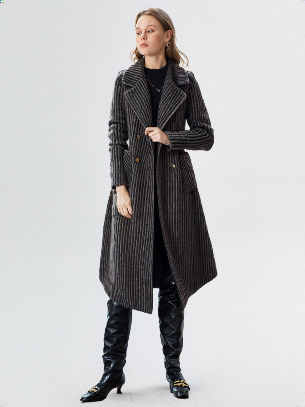 New Arrived Winter Lux Two Sides Wear Snow Fleece Woolen Jacket Women Velvet Long Thick Warm Outerwear