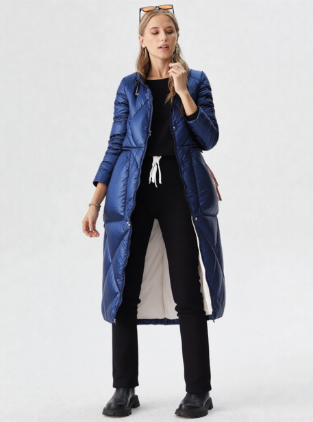 New Winter Women Long Coat Zipper Thick Warm jacket