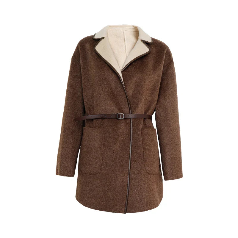 Women Premium Fashion High Quality Wool Coats Autumn and Winter New Luxury Women'S Clothing Jacket