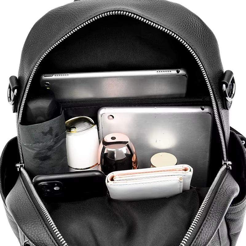 New Woman Genuine  Leather Backpack Fashion Rucksack Ladies Bag pack Large Capacity