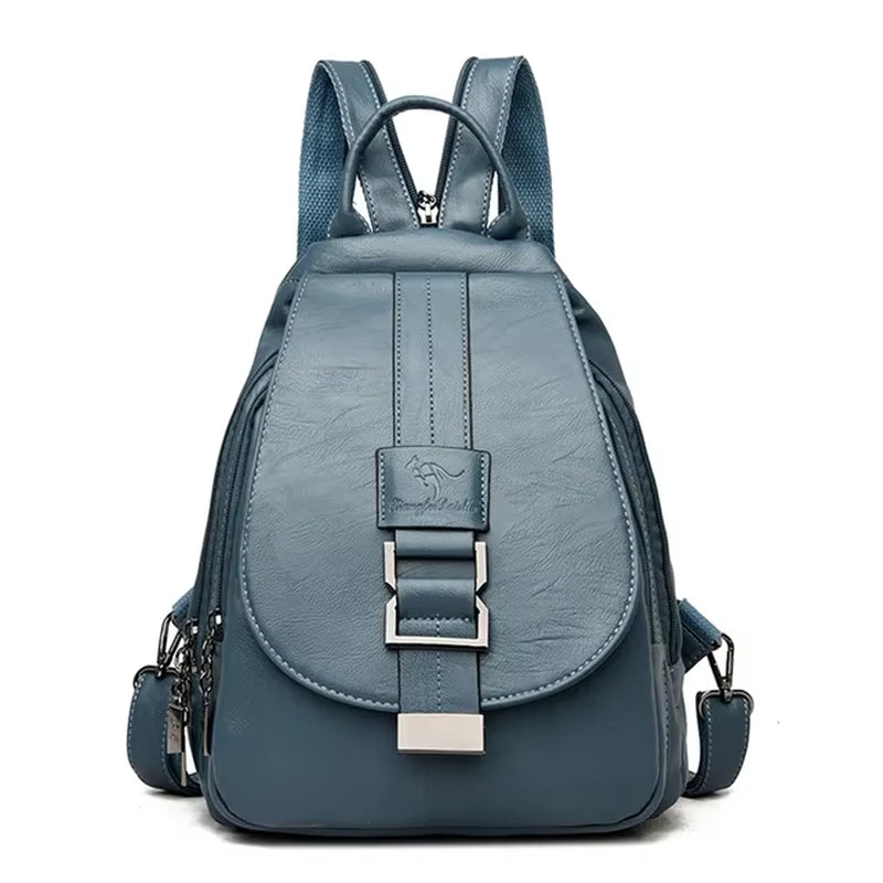 Modern Women Anti Theft Backpack Quality Leather School Shoulder Multifunction Backpack