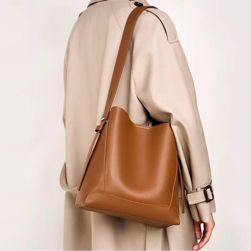 Modern Women Genuine Leather Shoulder Bag Large Capacity Cowhide Bags