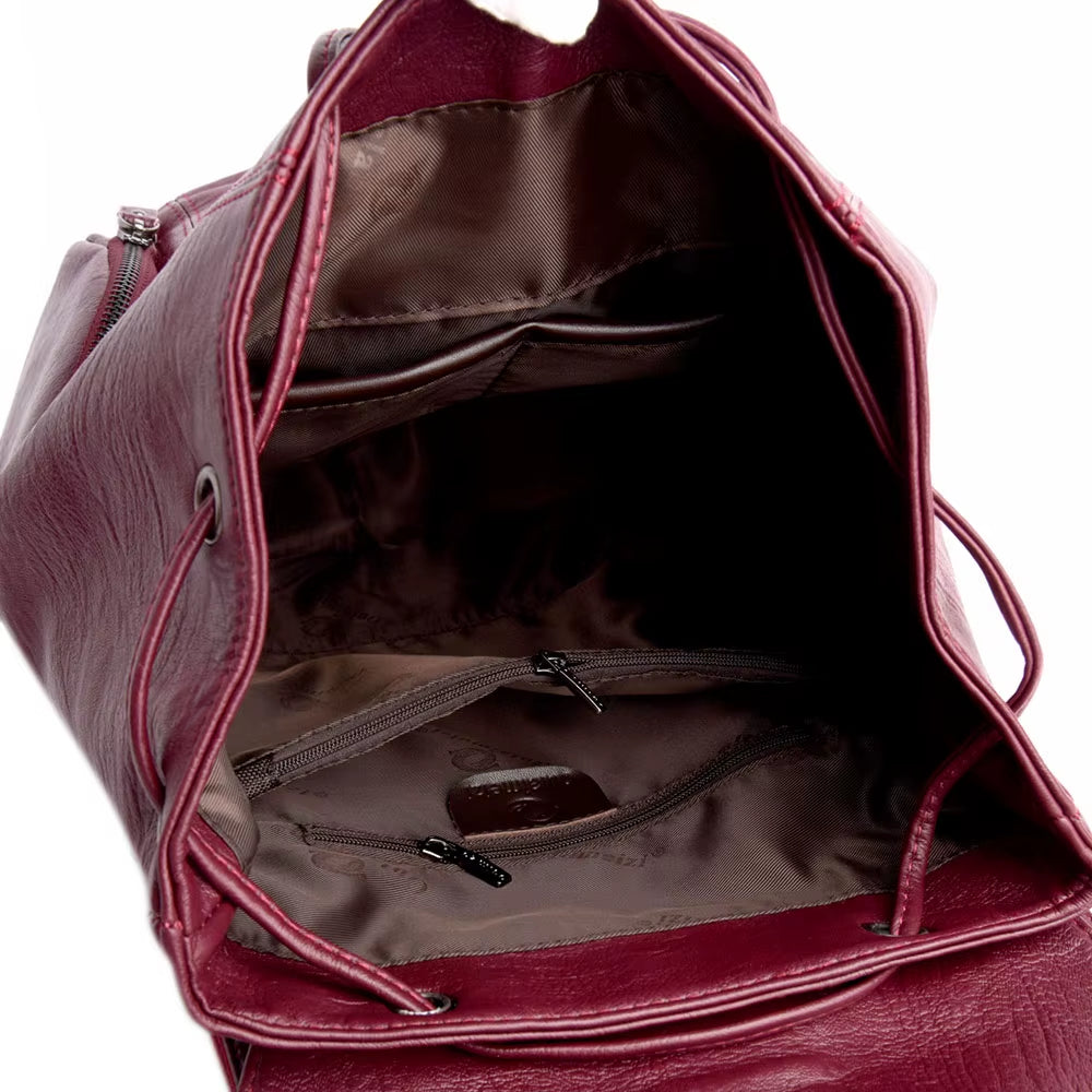 Premium Leather Backpack Woman New Arrival Large Capacity School Travel Bag