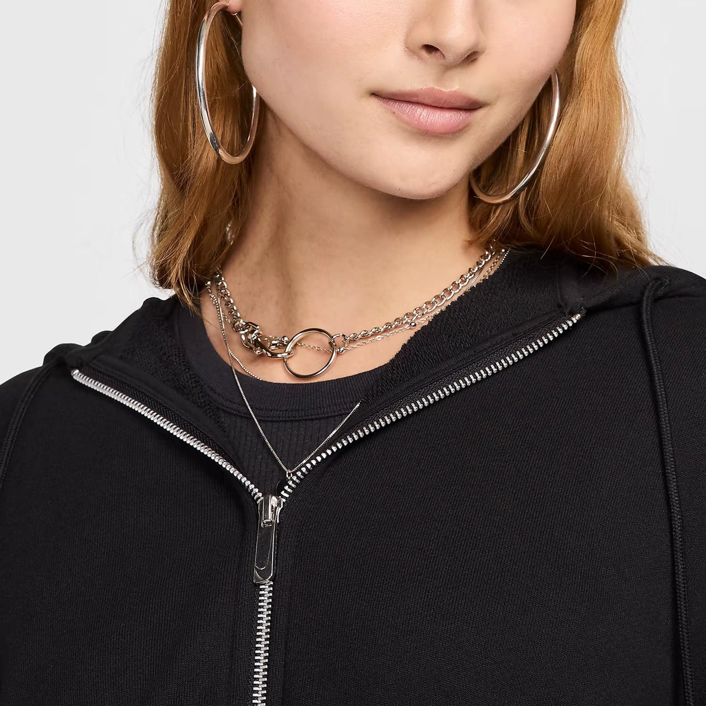 New Nike Sportswear Women Zippered Hooded Jacket