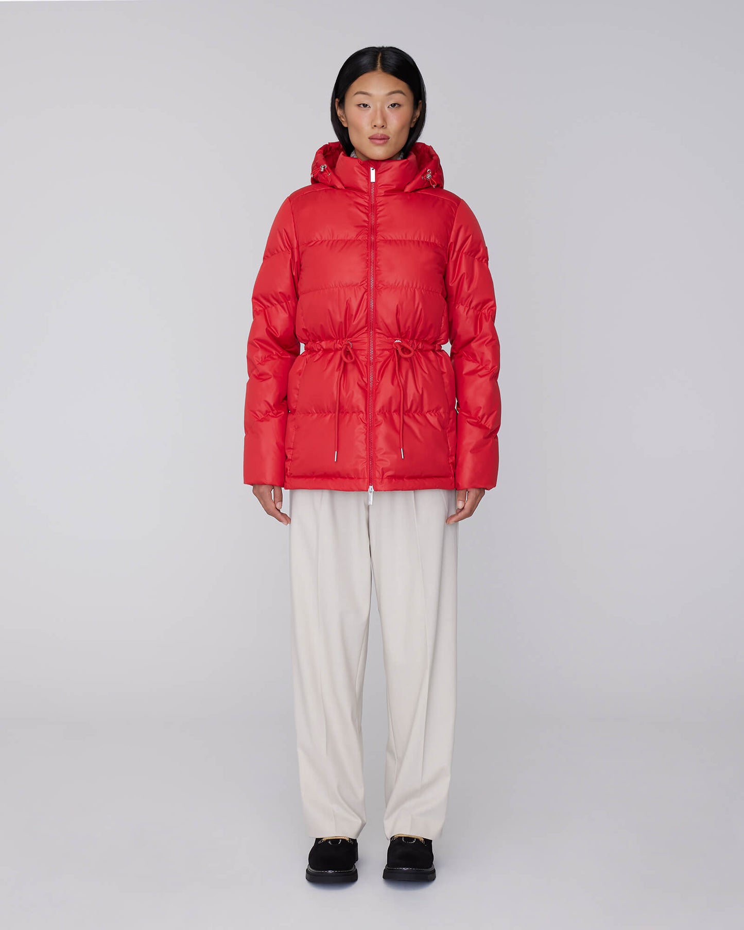 ISABELA | Lightweight Hooded Waisted Down Jacket