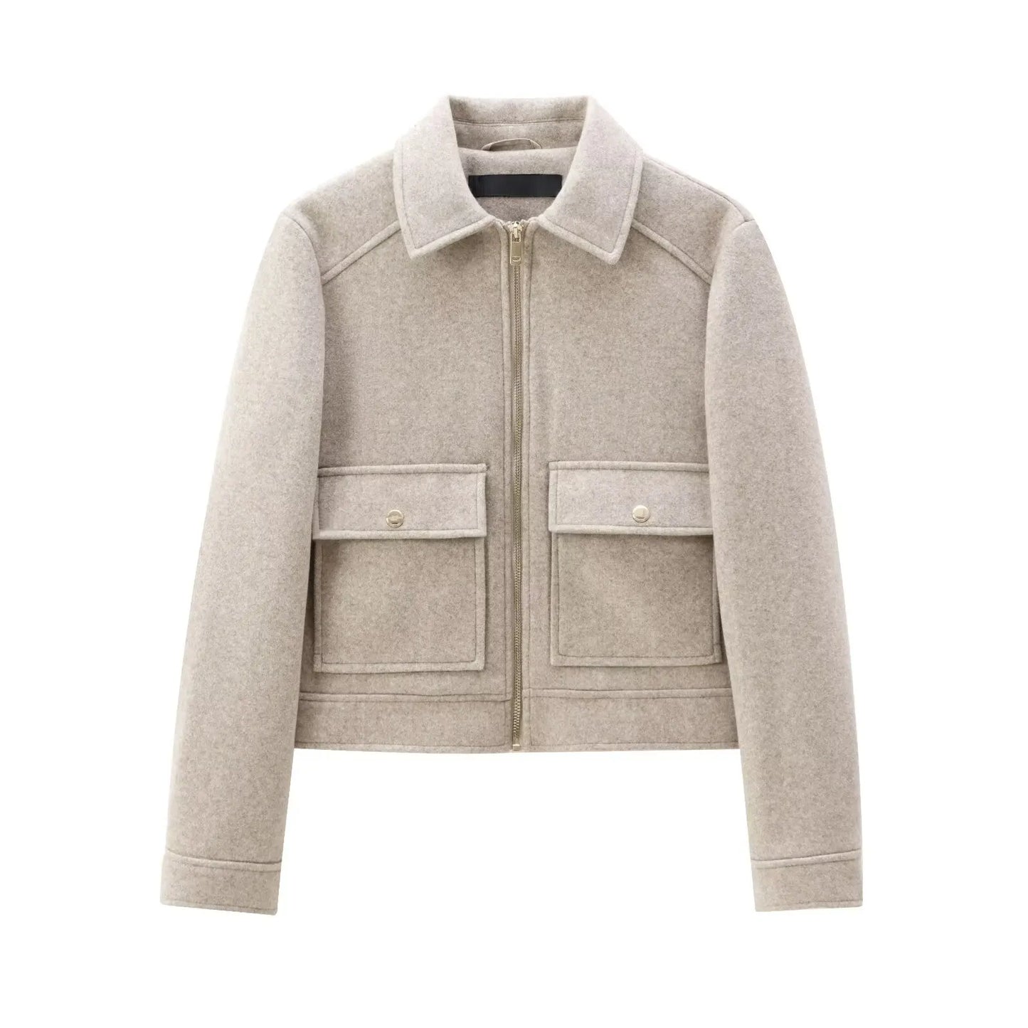 New Women Zipper Jacket Coat Long Sleeve Outerwear