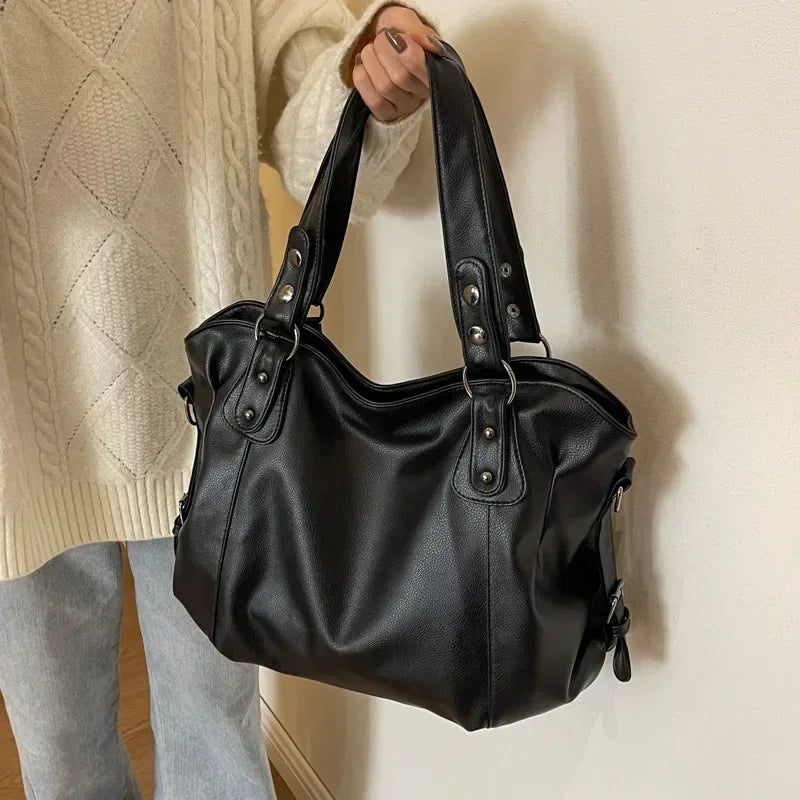 New High Quality Contrasting Colors Tote Bags for Women Fashion Zipper Pu Handbags