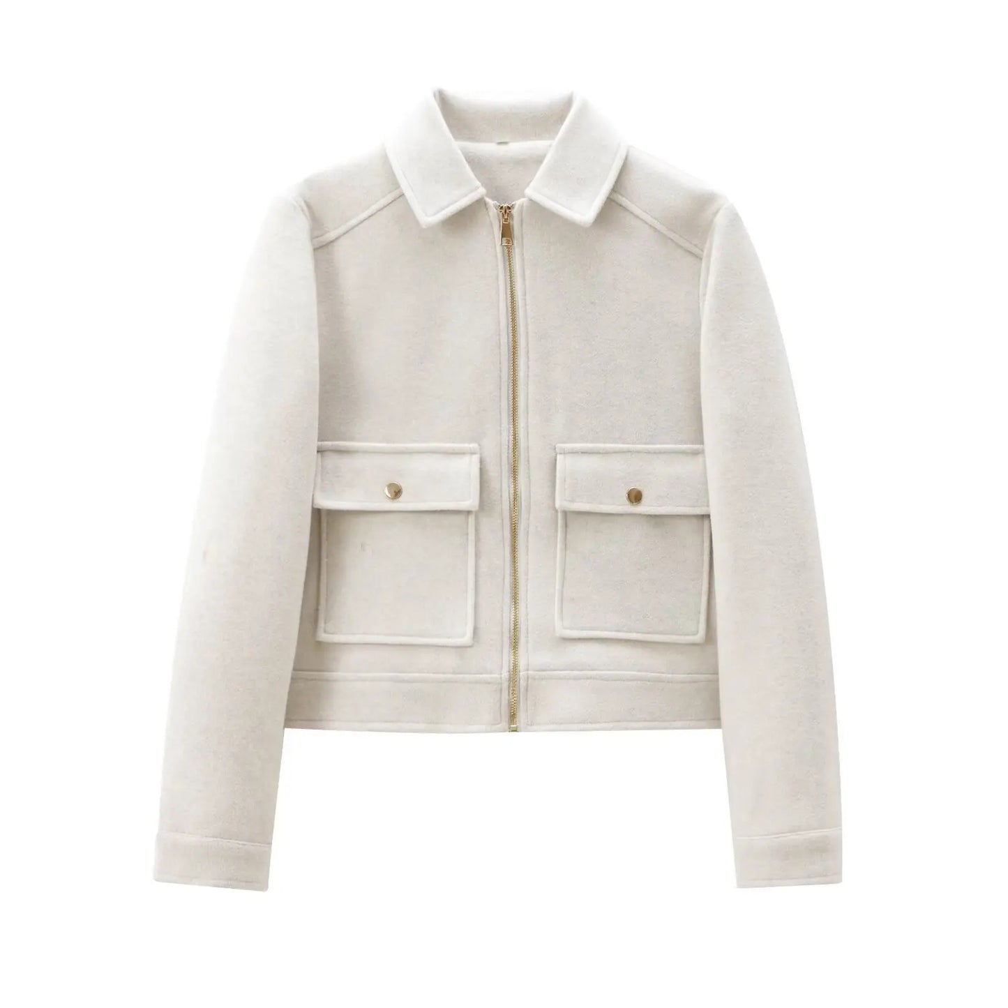 New Women Zipper Jacket Coat Long Sleeve Outerwear
