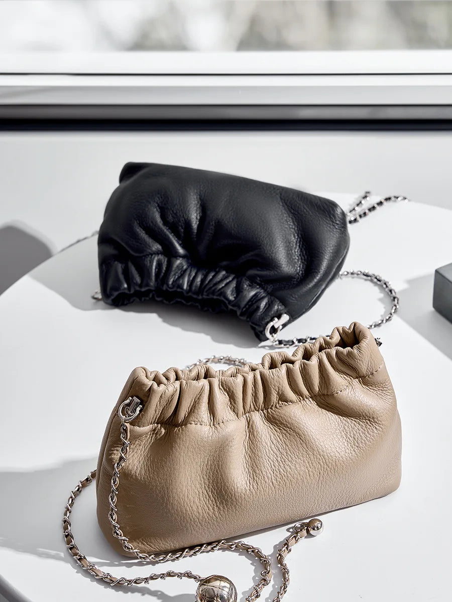 New Genuine Leather Women Shoulder Bags Luxury Brand Small Chain Flap Bags for Ladies Handbag