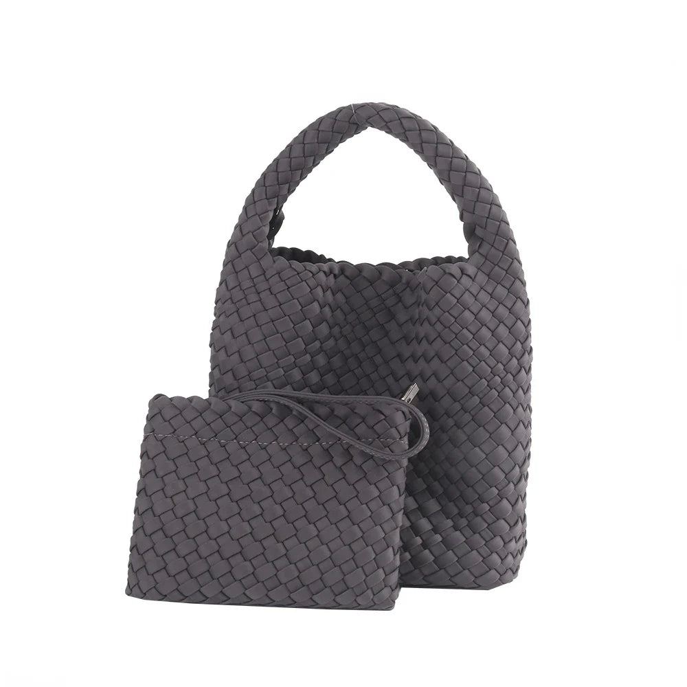 Elite Wonmen High Elastic Fabric Woven Bag Women Advanced Texture Handheld Bucket Bag Versatile Crossbody