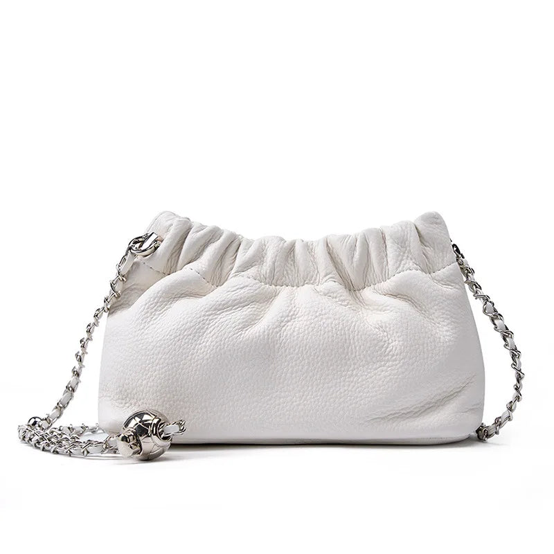 New Genuine Leather Women Shoulder Bags Luxury Brand Small Chain Flap Bags for Ladies Handbag