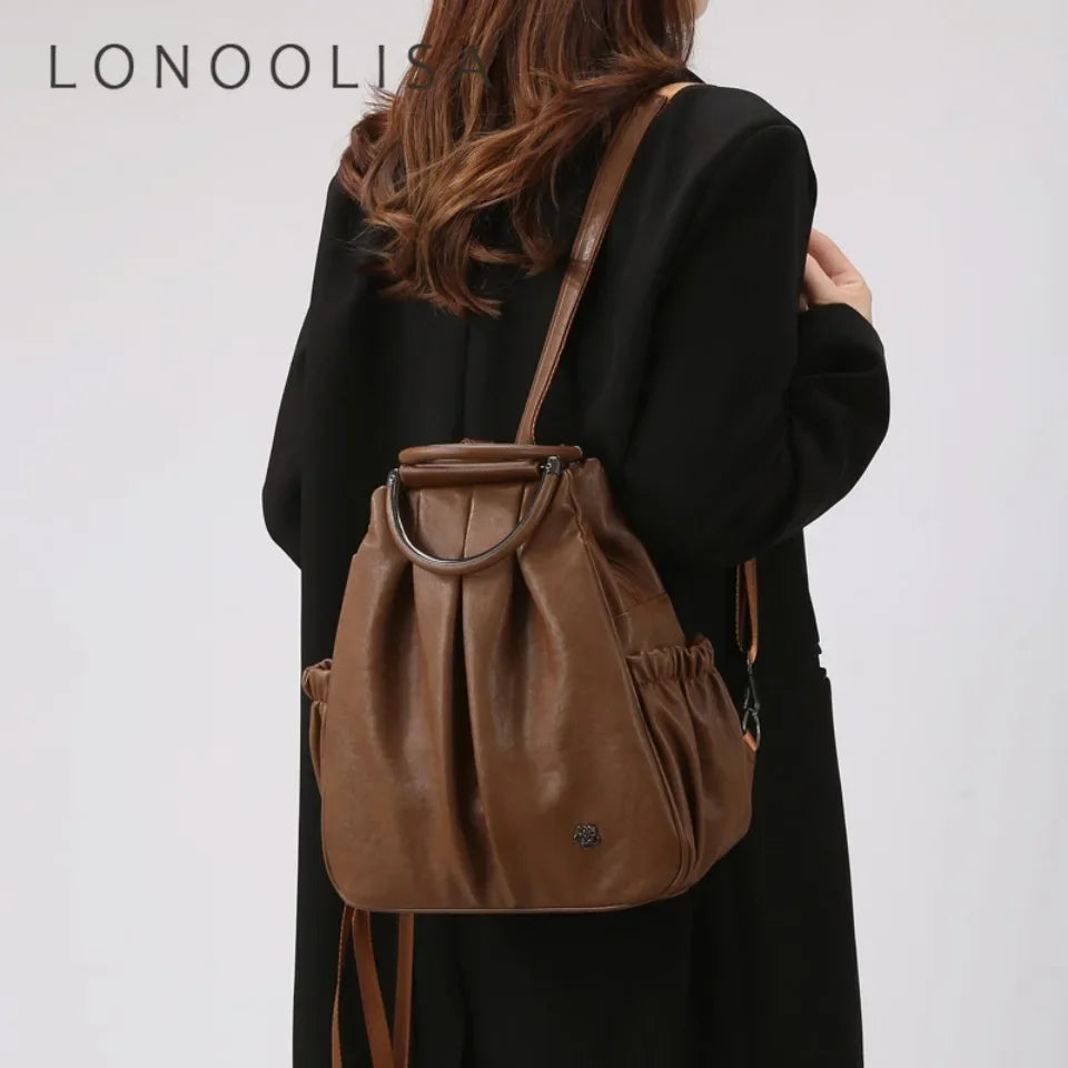 Fusion Backpack for Women Luxury Designer Rucksack Retro Style  Multi-Functional Travel Bag