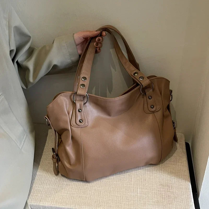 New High Quality Contrasting Colors Tote Bags for Women Fashion Zipper Pu Handbags