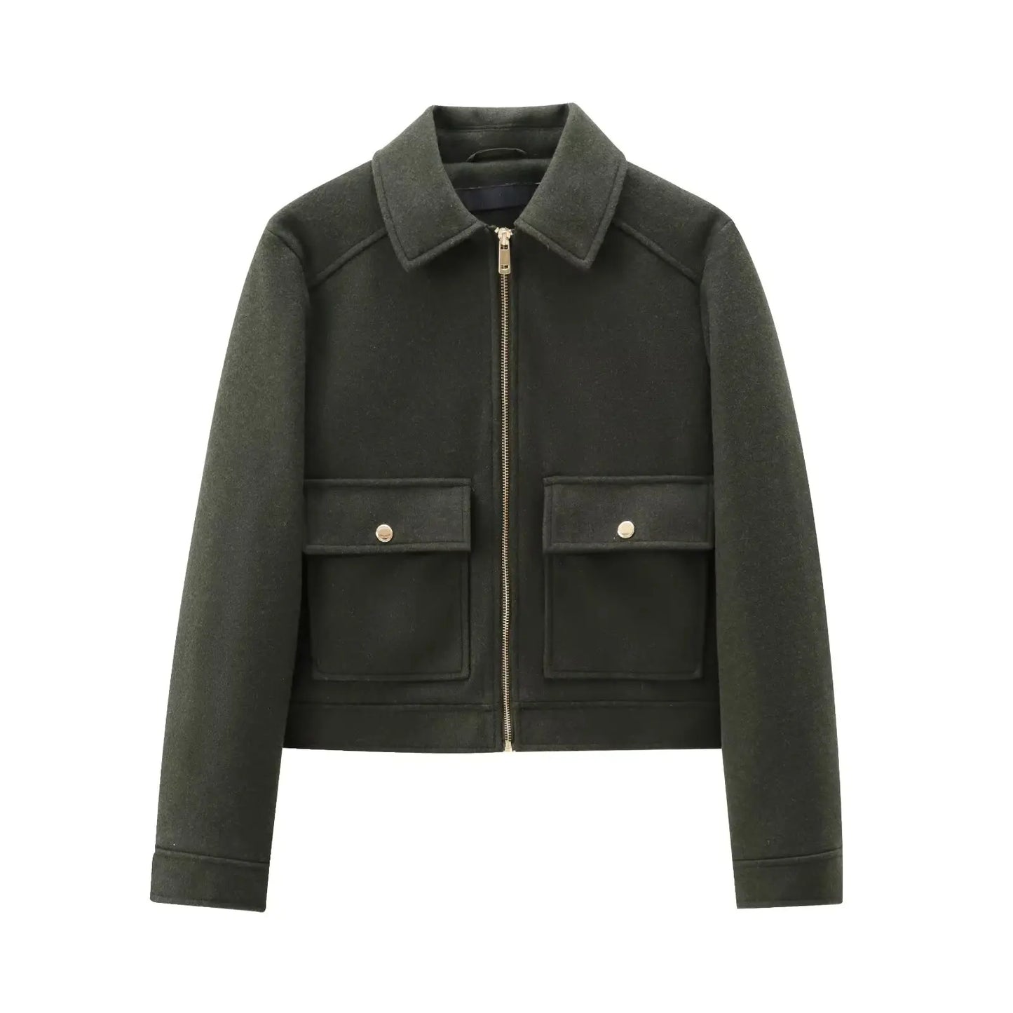 New Women Zipper Jacket Coat Long Sleeve Outerwear