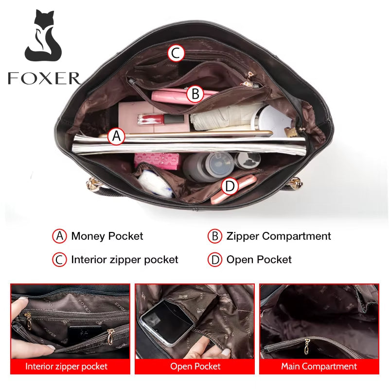 New Fusion Designed Women Cowhide Leather Handbag Female Shoulder Bag